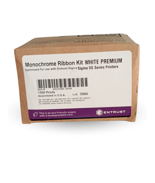 Ruban Monochrome Blanc Premium Entrust Datacard Sigma DS1, DS2 et DS3 (525900-004)