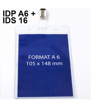 PORTE BADGE SOUPLE IDPA6 AVEC ATTACHE IDS16 MONTÉE (ICA02IDPA6)